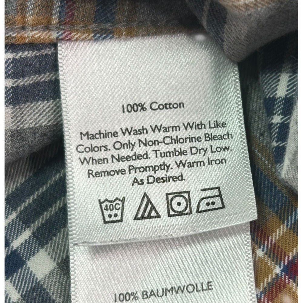 Eddie Bauer Classic Fit L/S Plaid Cotton Flannel Button Down Shirt Mens Size TL - Picture 5 of 10